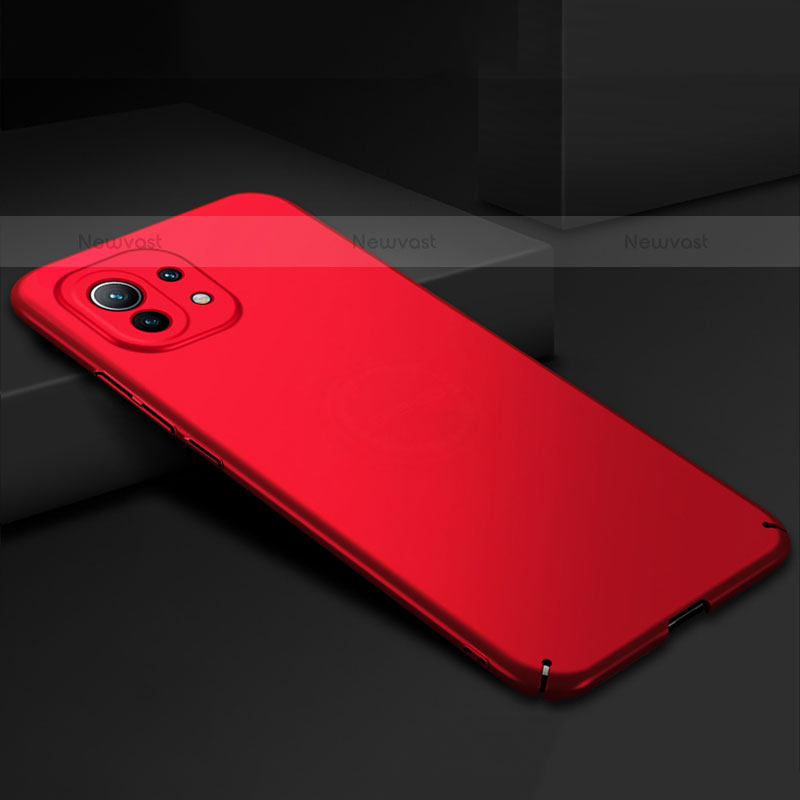 Hard Rigid Plastic Matte Finish Case Back Cover P02 for Xiaomi Mi 11 5G Red