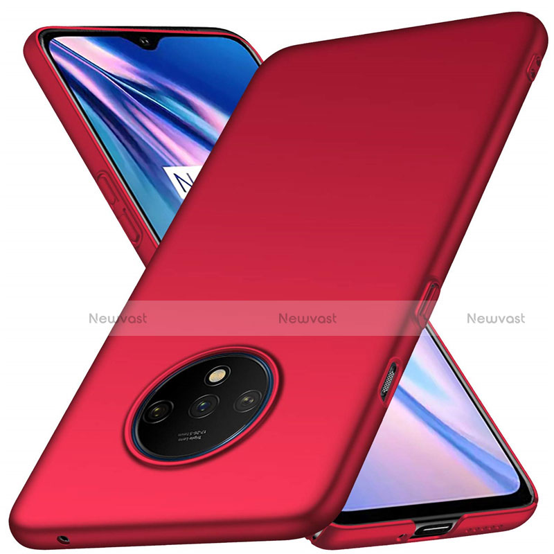 Hard Rigid Plastic Matte Finish Case Back Cover P03 for OnePlus 7T Red