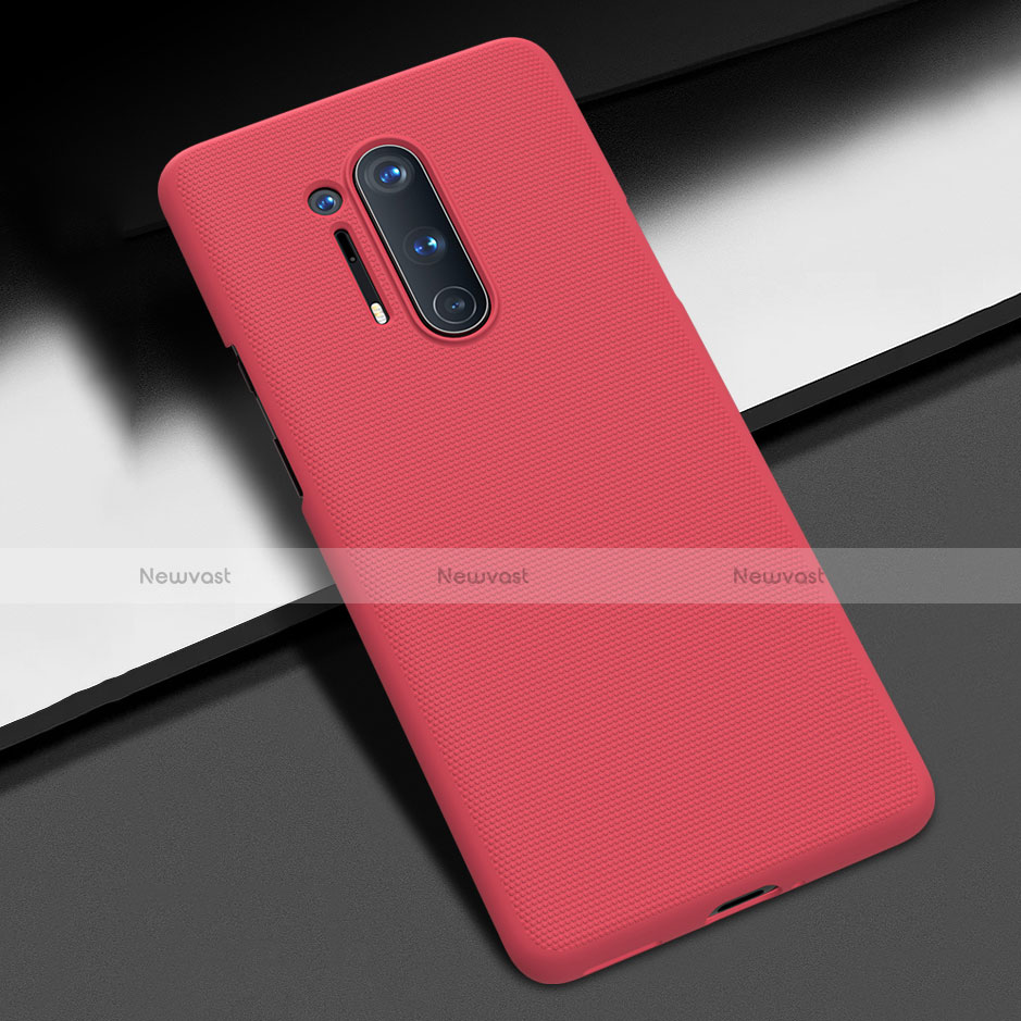 Hard Rigid Plastic Matte Finish Case Back Cover P03 for OnePlus 8 Pro Red