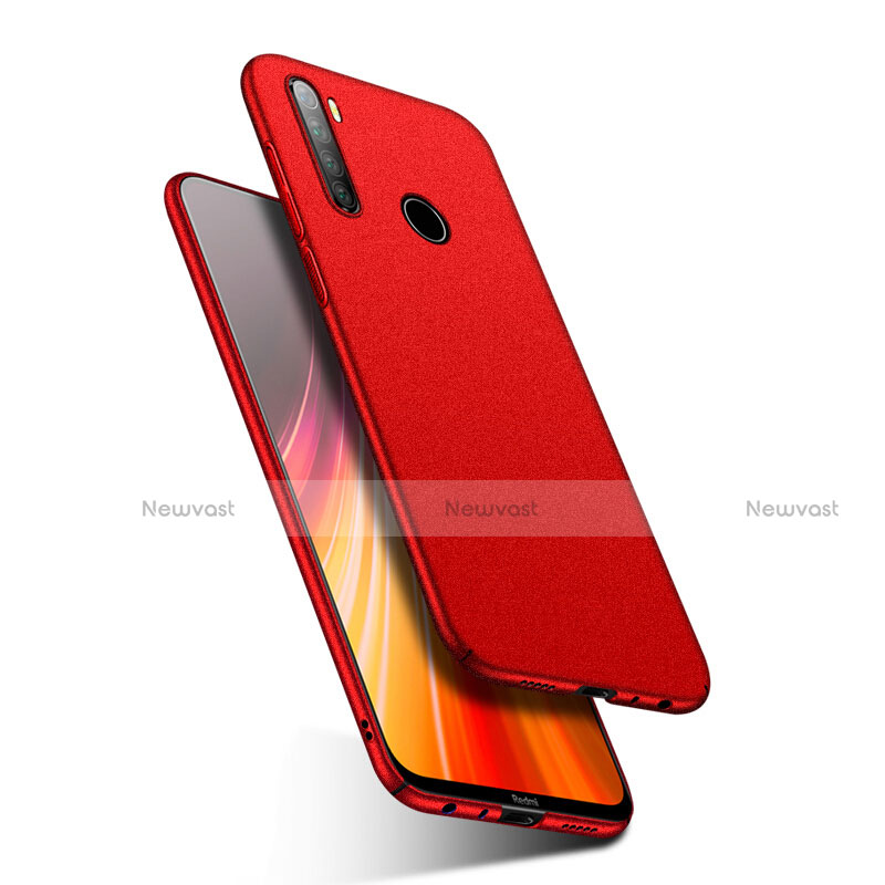 Hard Rigid Plastic Matte Finish Case Back Cover P03 for Xiaomi Redmi Note 8 (2021) Red