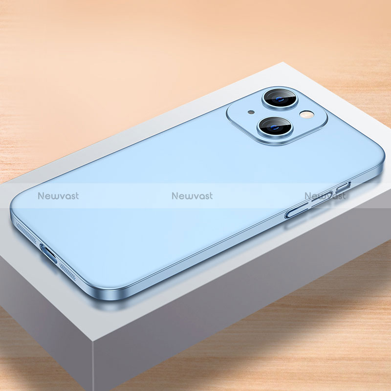 Hard Rigid Plastic Matte Finish Case Back Cover QC1 for Apple iPhone 14 Plus Sky Blue