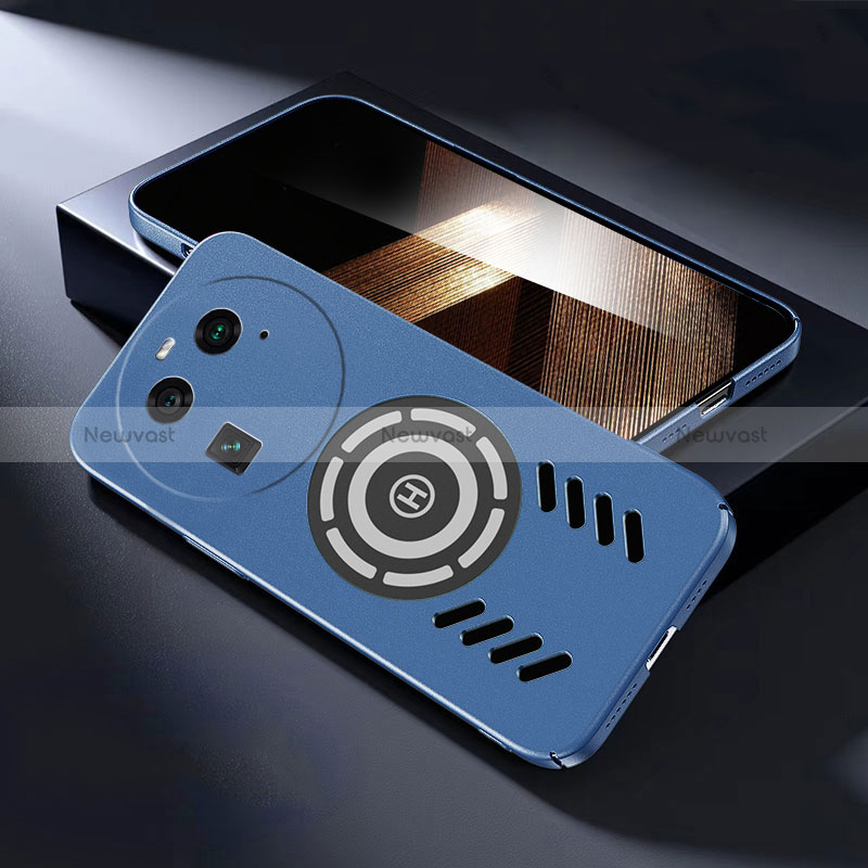 Hard Rigid Plastic Matte Finish Case Back Cover with Mag-Safe Magnetic for Oppo Find X6 5G Blue
