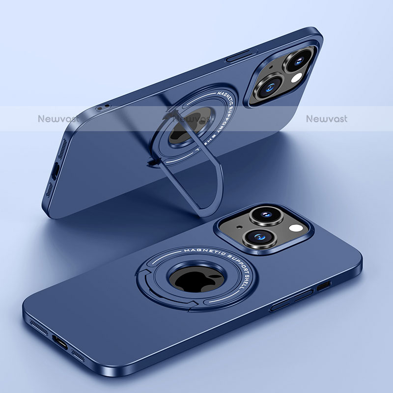 Hard Rigid Plastic Matte Finish Case Back Cover with Mag-Safe Magnetic JB1 for Apple iPhone 13 Blue