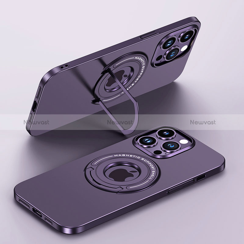 Hard Rigid Plastic Matte Finish Case Back Cover with Mag-Safe Magnetic JB1 for Apple iPhone 13 Pro Max Purple