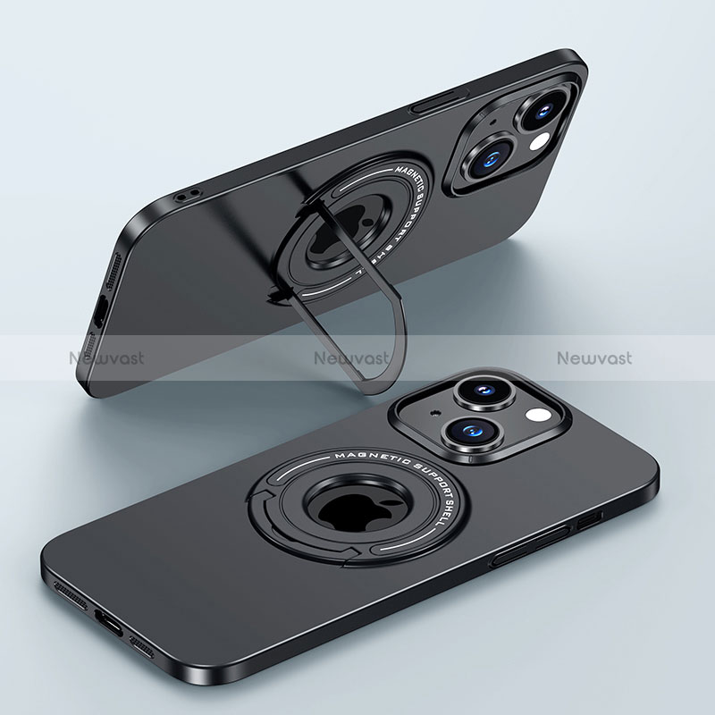 Hard Rigid Plastic Matte Finish Case Back Cover with Mag-Safe Magnetic JB1 for Apple iPhone 14 Black