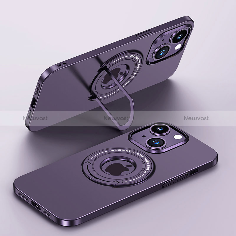 Hard Rigid Plastic Matte Finish Case Back Cover with Mag-Safe Magnetic JB1 for Apple iPhone 14 Plus Purple