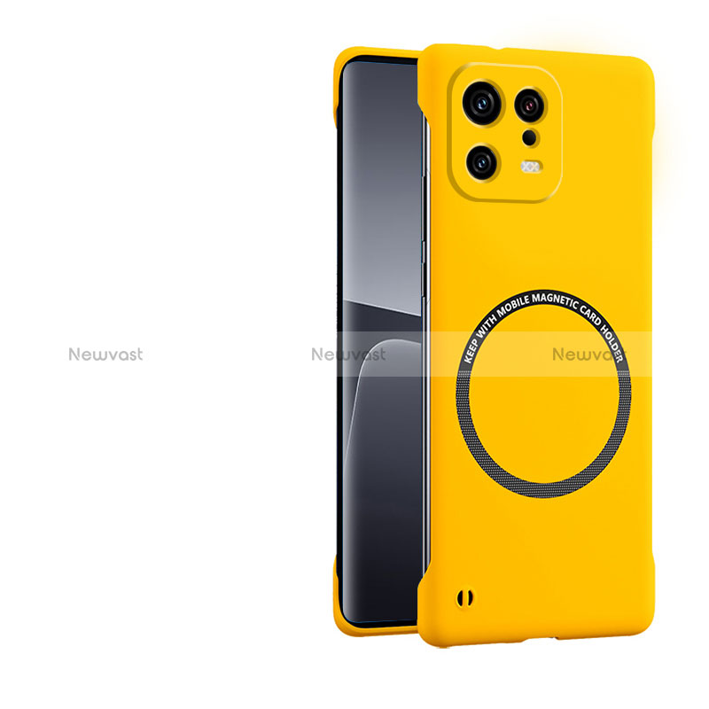 Hard Rigid Plastic Matte Finish Case Back Cover with Mag-Safe Magnetic P01 for Xiaomi Mi 13 5G Yellow
