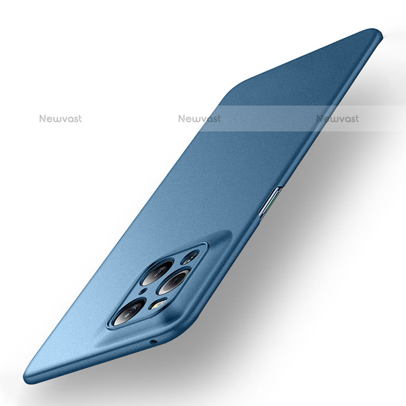 Hard Rigid Plastic Matte Finish Case Back Cover YK1 for Oppo Find X3 Pro 5G Blue
