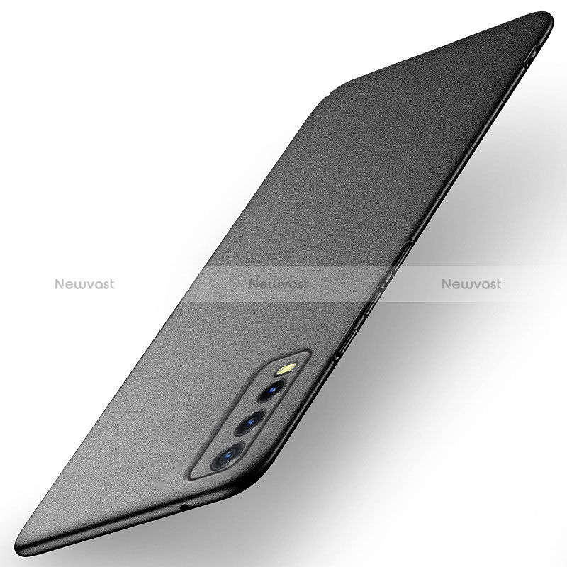 Hard Rigid Plastic Matte Finish Case Back Cover YK1 for Vivo Y11s Black