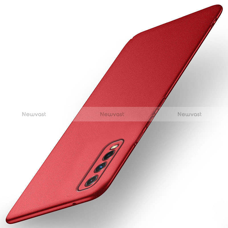 Hard Rigid Plastic Matte Finish Case Back Cover YK1 for Vivo Y11s Red