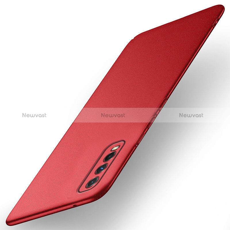 Hard Rigid Plastic Matte Finish Case Back Cover YK1 for Vivo Y12s Red