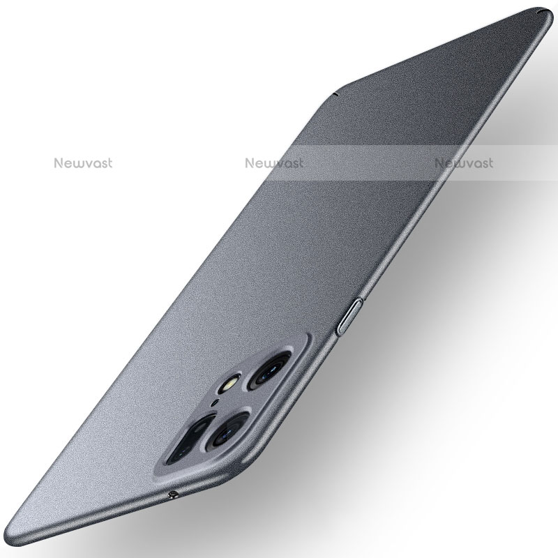 Hard Rigid Plastic Matte Finish Case Back Cover YK2 for Oppo Find X5 Pro 5G Gray
