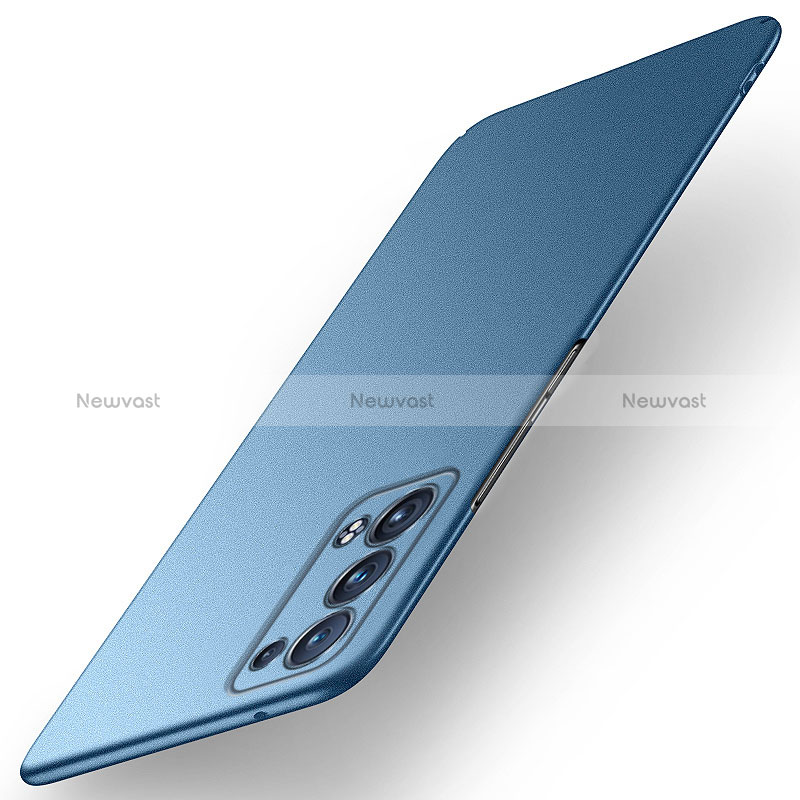 Hard Rigid Plastic Matte Finish Case Back Cover YK2 for Oppo Reno6 Pro+ Plus 5G Blue