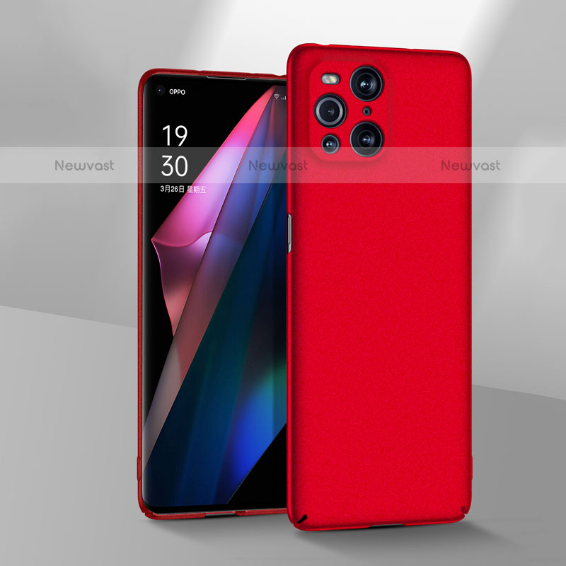 Hard Rigid Plastic Matte Finish Case Back Cover YK3 for Oppo Find X3 Pro 5G Red
