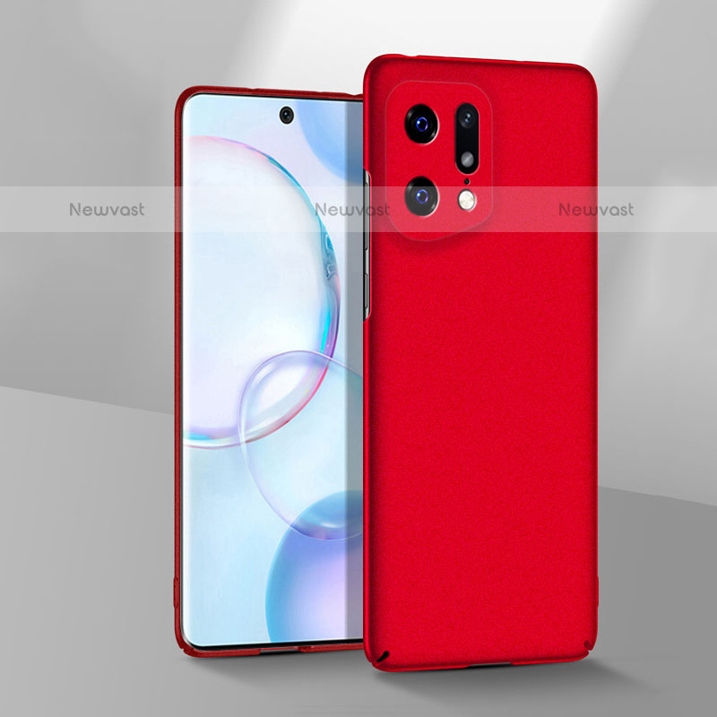 Hard Rigid Plastic Matte Finish Case Back Cover YK3 for Oppo Find X5 Pro 5G Red
