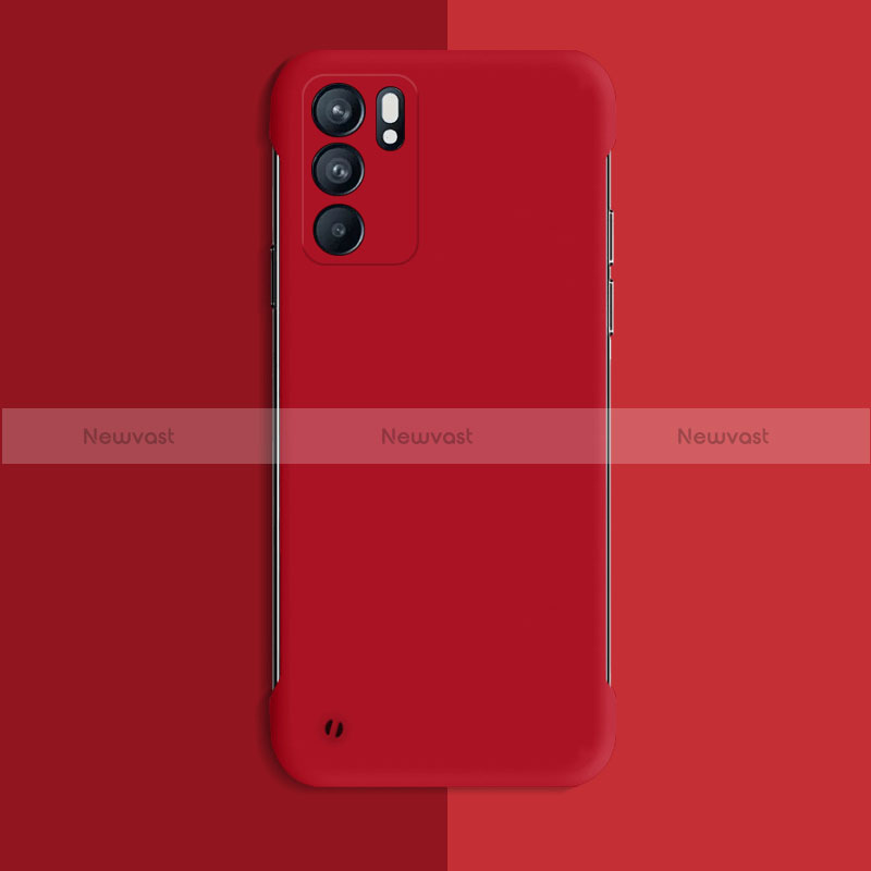 Hard Rigid Plastic Matte Finish Case Back Cover YK4 for Oppo Reno6 Pro 5G India Red