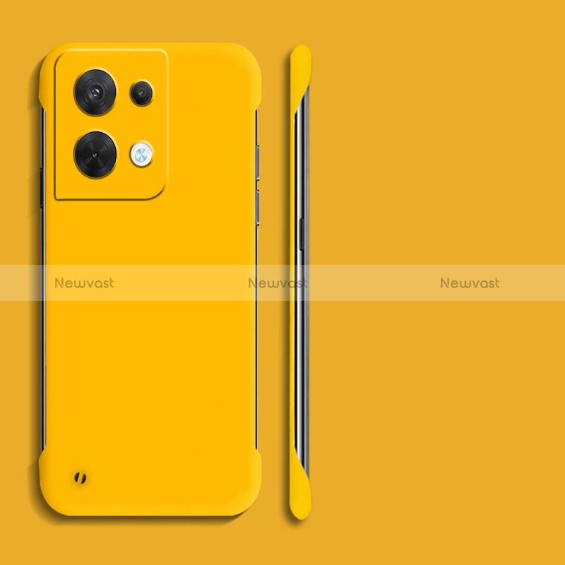 Hard Rigid Plastic Matte Finish Case Back Cover YK4 for Oppo Reno8 Pro 5G Yellow