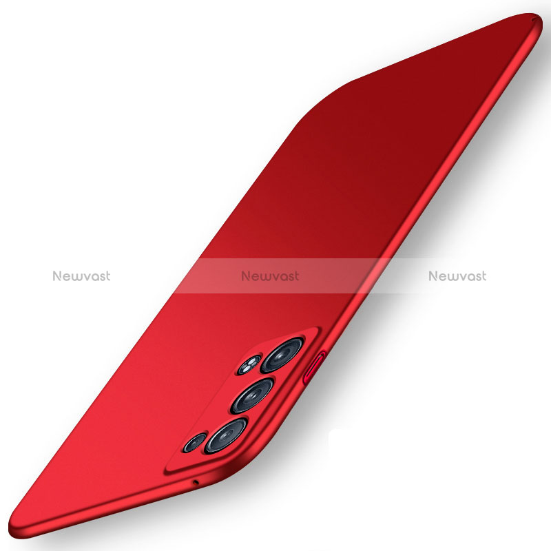 Hard Rigid Plastic Matte Finish Case Back Cover YK6 for Oppo Reno6 Pro+ Plus 5G Red