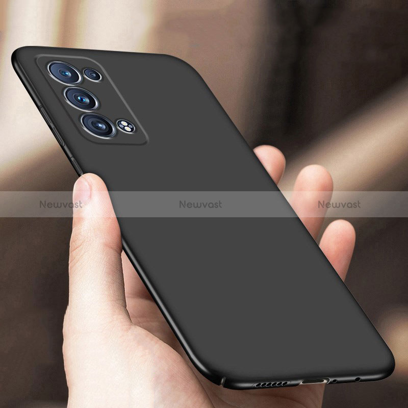 Hard Rigid Plastic Matte Finish Case Back Cover YK7 for Oppo Reno6 Pro 5G Black