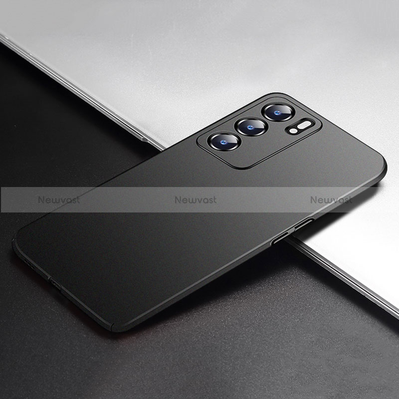 Hard Rigid Plastic Matte Finish Case Back Cover YK7 for Oppo Reno6 Pro 5G India Black