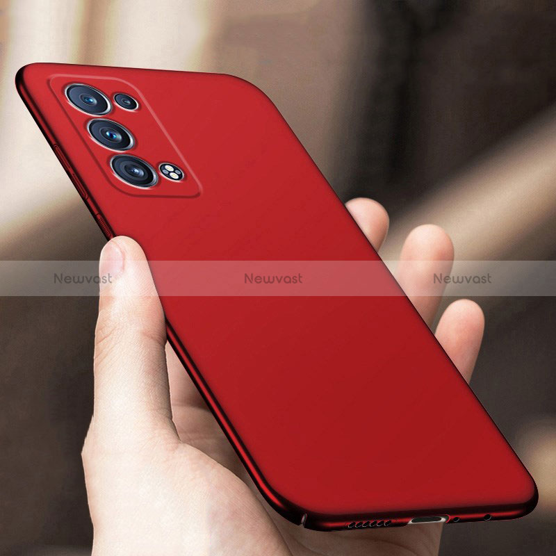 Hard Rigid Plastic Matte Finish Case Back Cover YK7 for Oppo Reno6 Pro 5G Red