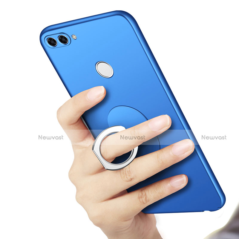Hard Rigid Plastic Matte Finish Case Cover with Finger Ring Stand A01 for Huawei Enjoy 8 Plus