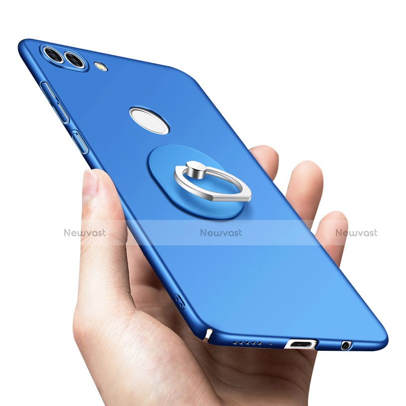 Hard Rigid Plastic Matte Finish Case Cover with Finger Ring Stand A01 for Huawei Enjoy 8 Plus