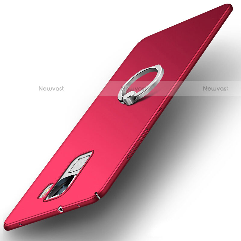 Hard Rigid Plastic Matte Finish Case Cover with Finger Ring Stand A01 for Huawei Honor 7