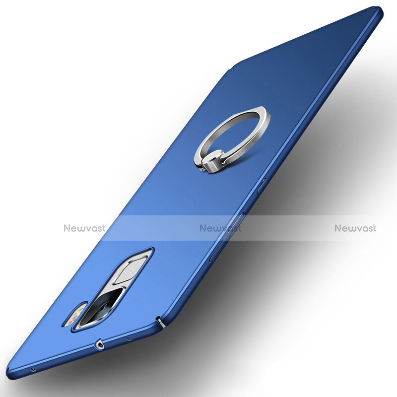 Hard Rigid Plastic Matte Finish Case Cover with Finger Ring Stand A01 for Huawei Honor 7 Dual SIM