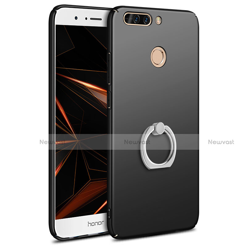 Hard Rigid Plastic Matte Finish Case Cover with Finger Ring Stand A01 for Huawei Honor 8 Pro