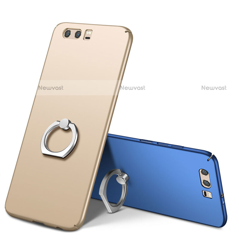 Hard Rigid Plastic Matte Finish Case Cover with Finger Ring Stand A01 for Huawei Honor 9