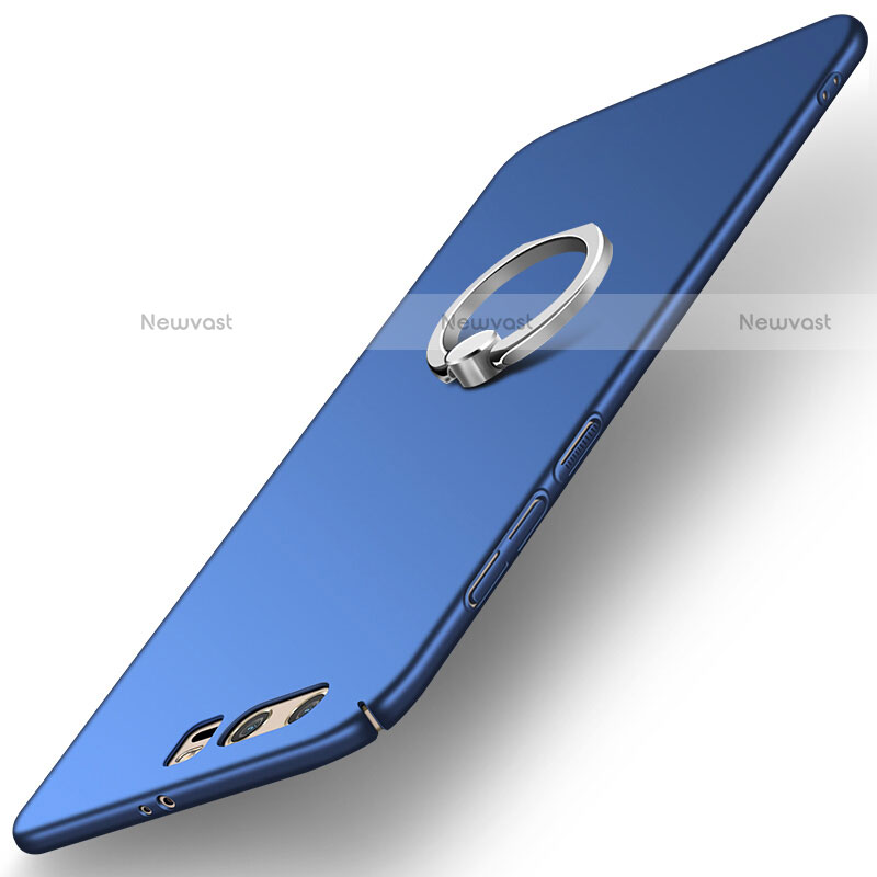 Hard Rigid Plastic Matte Finish Case Cover with Finger Ring Stand A01 for Huawei Honor 9