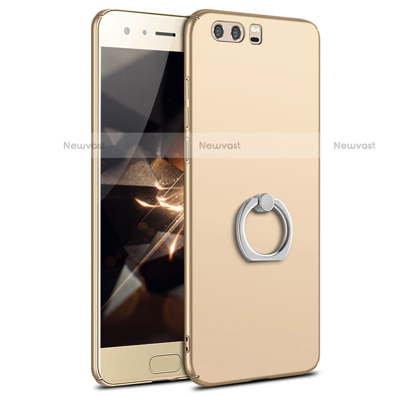 Hard Rigid Plastic Matte Finish Case Cover with Finger Ring Stand A01 for Huawei Honor 9 Gold
