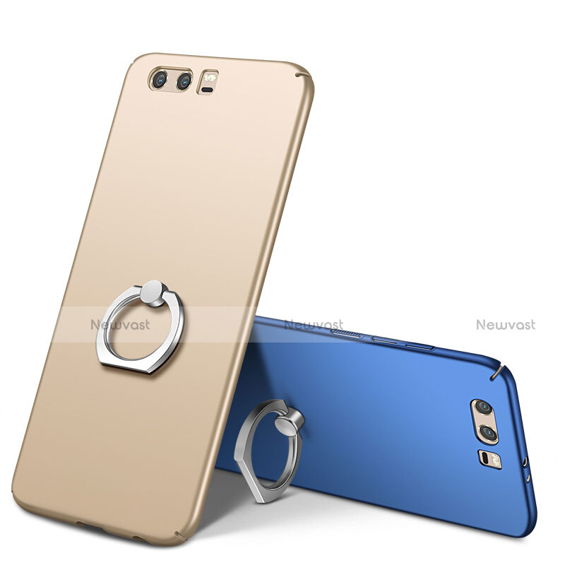 Hard Rigid Plastic Matte Finish Case Cover with Finger Ring Stand A01 for Huawei Honor 9 Premium