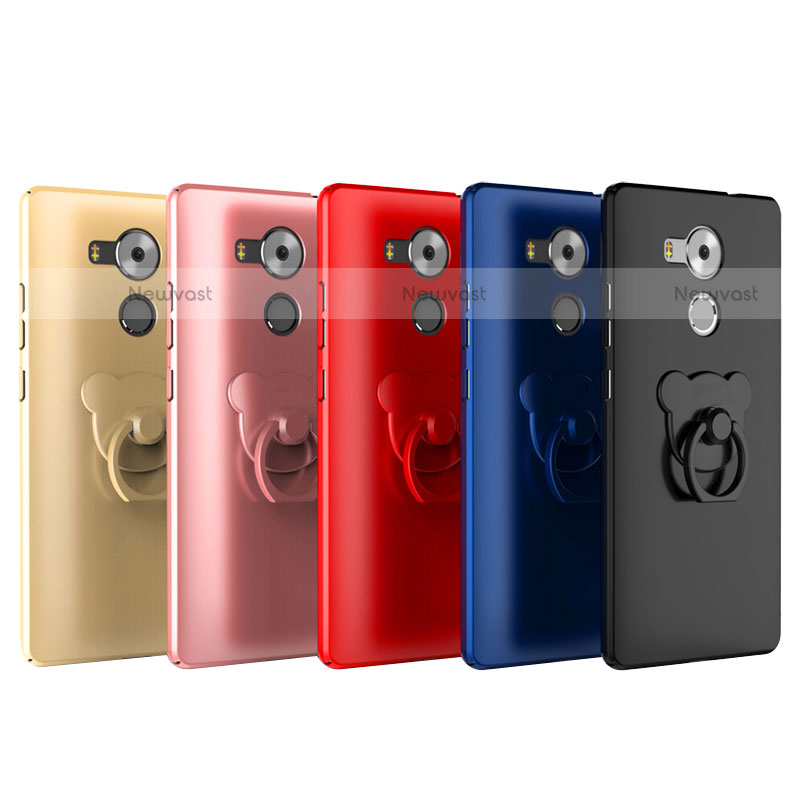 Hard Rigid Plastic Matte Finish Case Cover with Finger Ring Stand A01 for Huawei Mate 8