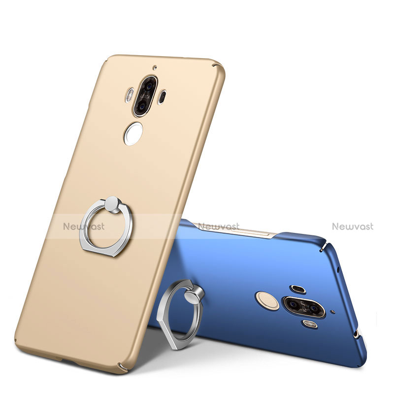 Hard Rigid Plastic Matte Finish Case Cover with Finger Ring Stand A01 for Huawei Mate 9