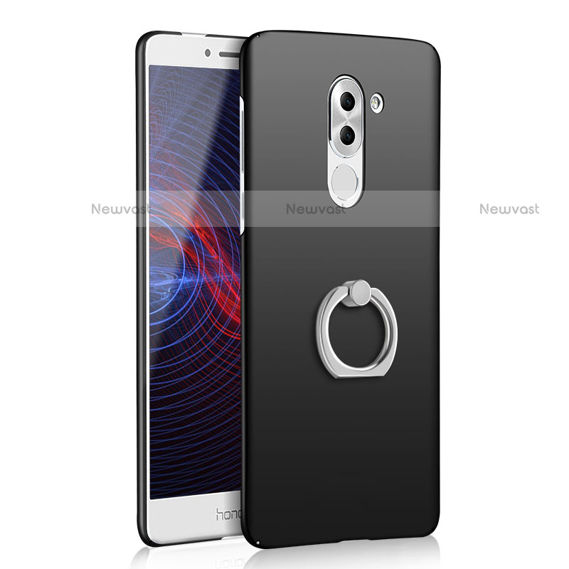 Hard Rigid Plastic Matte Finish Case Cover with Finger Ring Stand A01 for Huawei Mate 9 Lite
