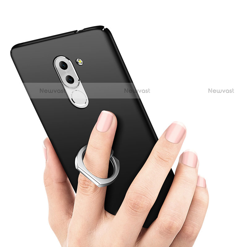 Hard Rigid Plastic Matte Finish Case Cover with Finger Ring Stand A01 for Huawei Mate 9 Lite