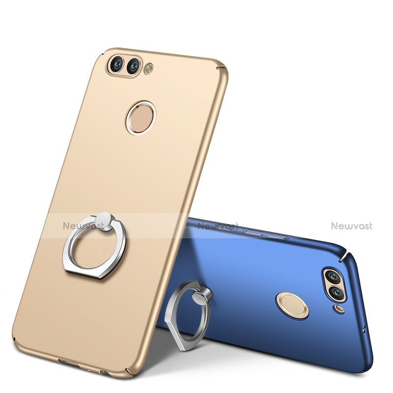 Hard Rigid Plastic Matte Finish Case Cover with Finger Ring Stand A01 for Huawei Nova 2