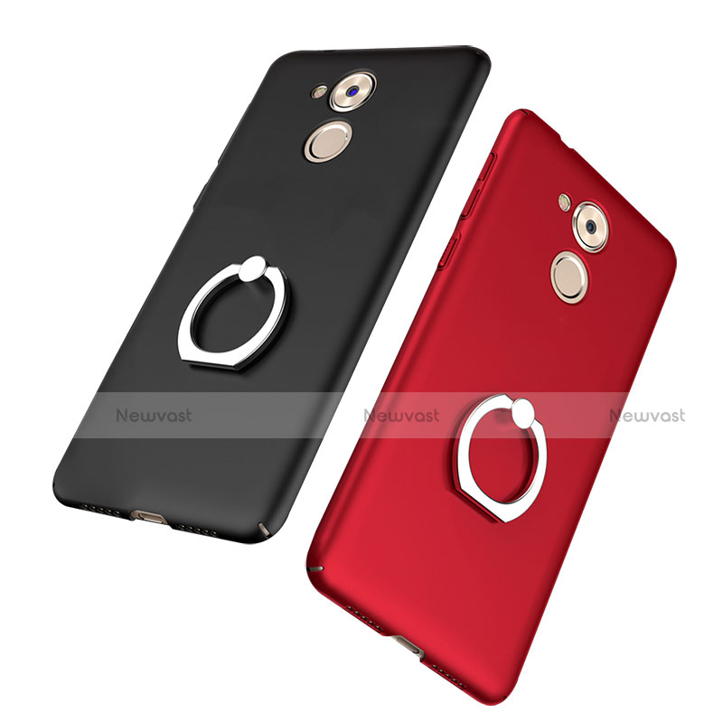 Hard Rigid Plastic Matte Finish Case Cover with Finger Ring Stand A01 for Huawei Nova Smart