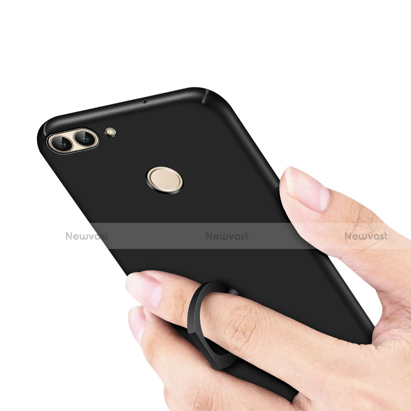 Hard Rigid Plastic Matte Finish Case Cover with Finger Ring Stand A01 for Huawei P Smart