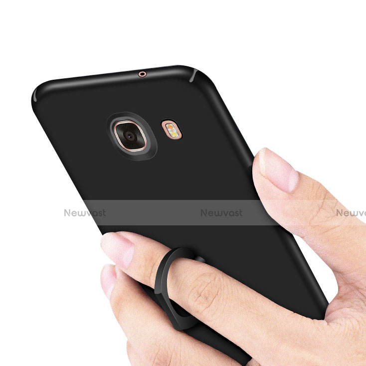 Hard Rigid Plastic Matte Finish Case Cover with Finger Ring Stand A01 for Samsung Galaxy C5 SM-C5000