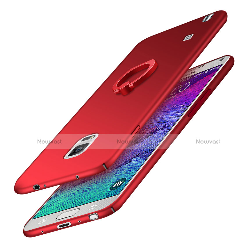 Hard Rigid Plastic Matte Finish Case Cover with Finger Ring Stand A01 for Samsung Galaxy Note 4 SM-N910F