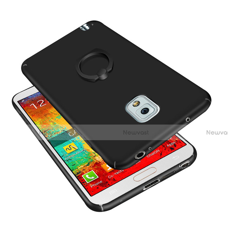 Hard Rigid Plastic Matte Finish Case Cover with Finger Ring Stand A01 for Samsung Galaxy Note 4 SM-N910F