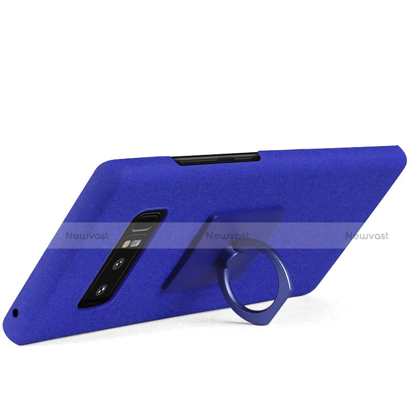 Hard Rigid Plastic Matte Finish Case Cover with Finger Ring Stand A01 for Samsung Galaxy Note 8