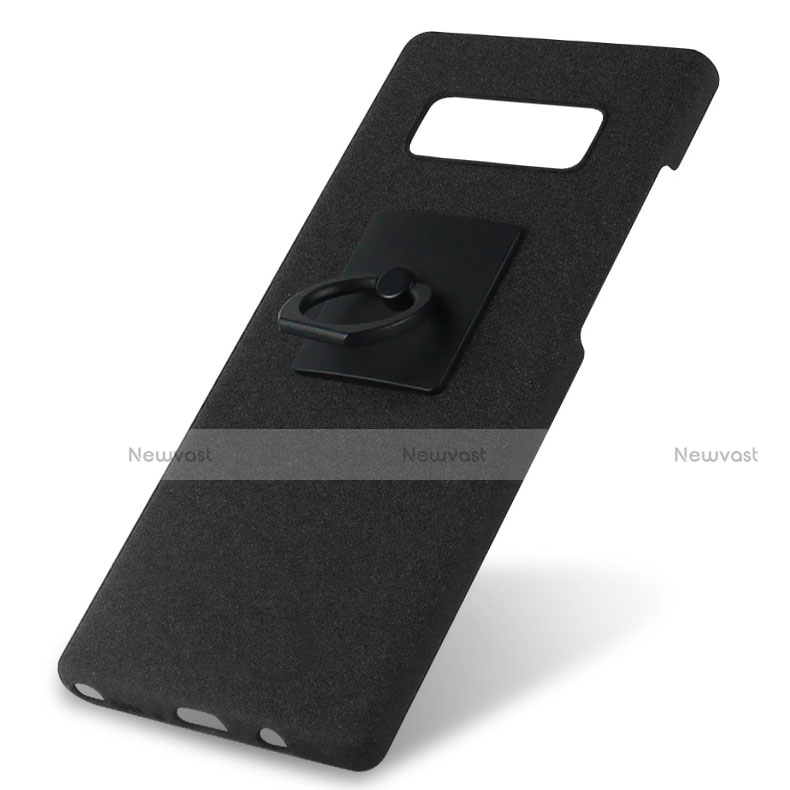 Hard Rigid Plastic Matte Finish Case Cover with Finger Ring Stand A01 for Samsung Galaxy Note 8