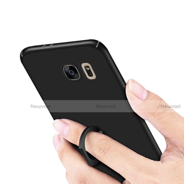 Hard Rigid Plastic Matte Finish Case Cover with Finger Ring Stand A01 for Samsung Galaxy S6 Edge SM-G925