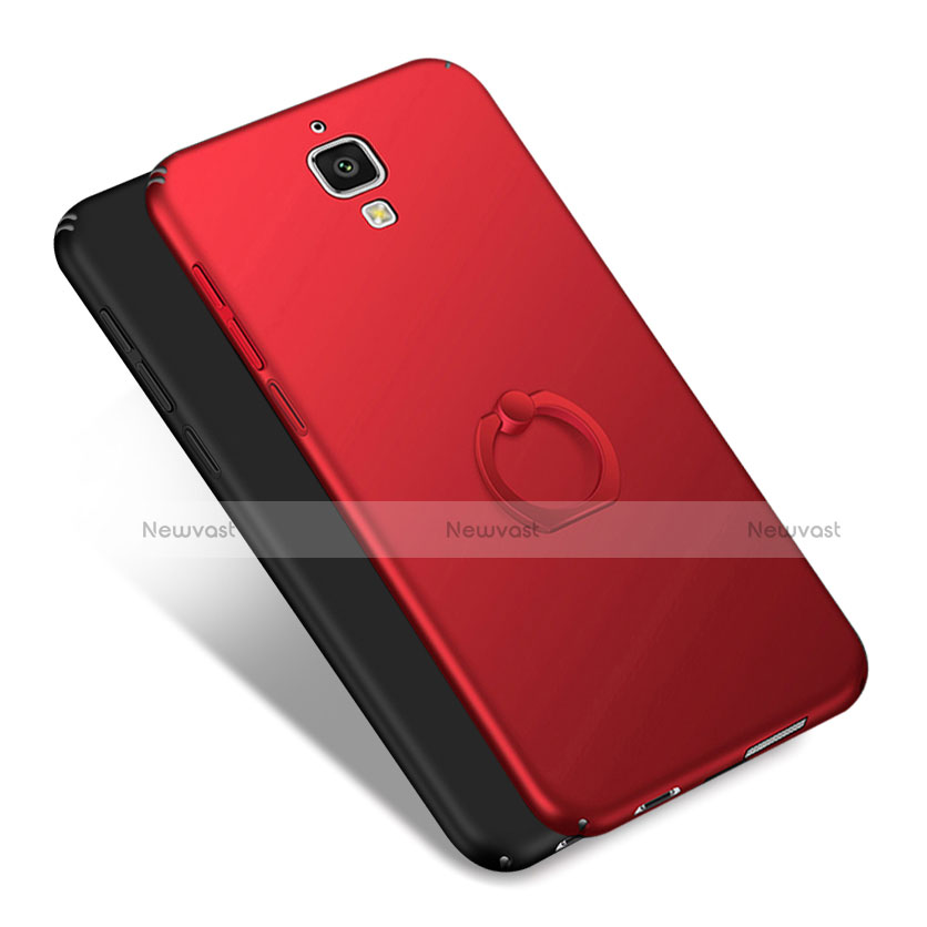 Hard Rigid Plastic Matte Finish Case Cover with Finger Ring Stand A01 for Xiaomi Mi 4