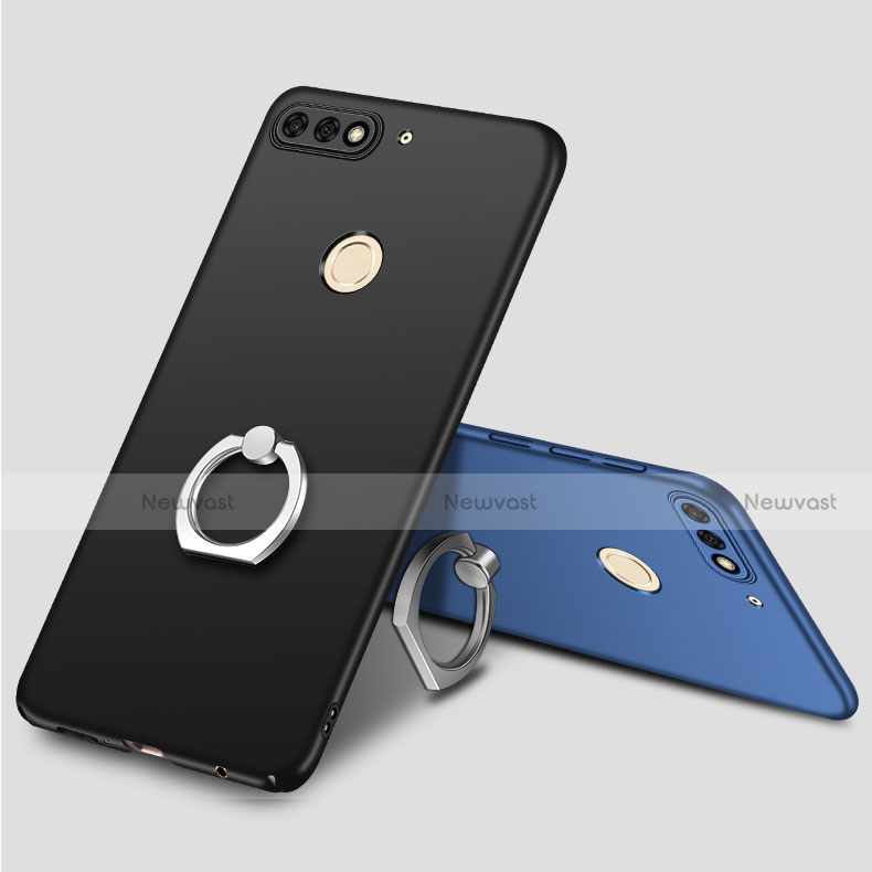 Hard Rigid Plastic Matte Finish Case Cover with Finger Ring Stand A02 for Huawei Enjoy 8