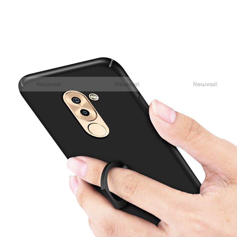 Hard Rigid Plastic Matte Finish Case Cover with Finger Ring Stand A02 for Huawei Mate 9 Lite
